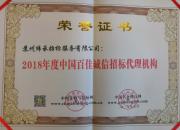 公司获评2018年度中国百佳诚信招标代理机构与阳光招标奖